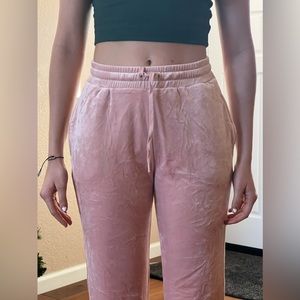 BRAND NEW, SOFT pink velvet sweats